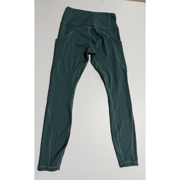 Athleta 7/8 Tight Womens XS Teal Pocket Leggings Logo - Picture 9 of 11